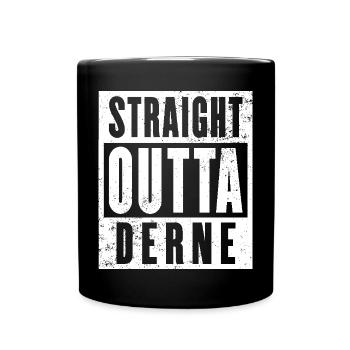 Derne, Ruhrgebiet, Ruhrpott, echter Derner - Tasse einfarbig - Schwarz - Vorne