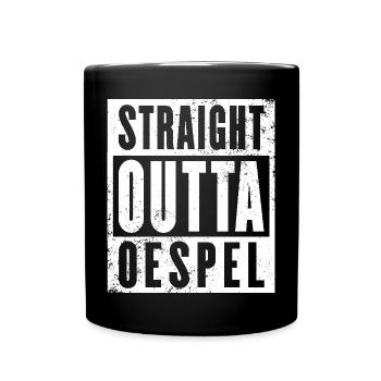 Oespel, Ruhrgebiet, Ruhrpott, echter Oespeler - Tasse einfarbig - Schwarz - Vorne