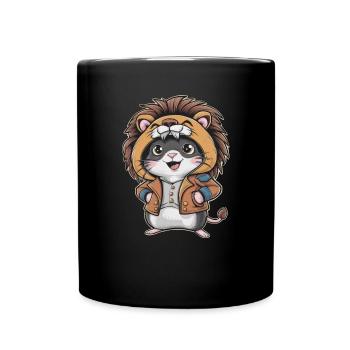 Hamster kawaii en tenue de lion - Mug uni - noir - Devant