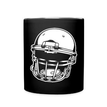 Football Helm - Tasse einfarbig - Schwarz - Vorne