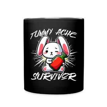 Survivant des maux de ventre - Conception de lapin mignon - Mug uni - noir - Devant