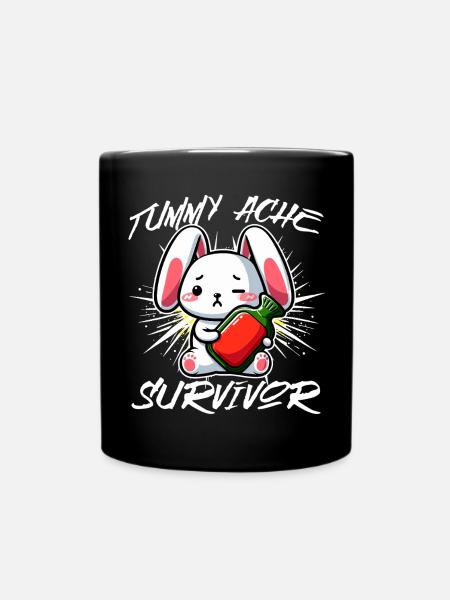 Survivant des maux de ventre - Conception de lapin mignon - Mug uni - noir