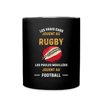 Vrais Gars Rugby Foot - Mug uni - noir - Devant