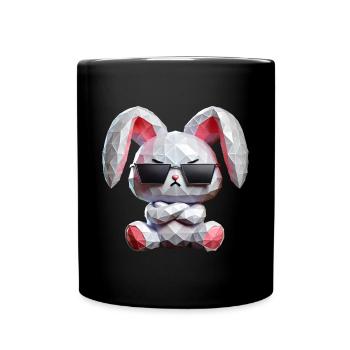 lapin lunettes de soleil - Mug uni - noir - Devant