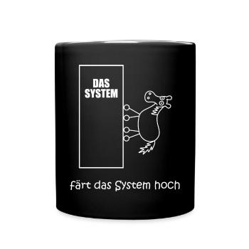 färt das system hoch, Pferd im IT-System, Netzwerk - Tasse einfarbig - Schwarz - Vorne