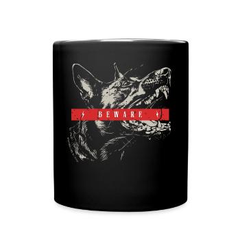 BEWARE Malinois | by NatureBark - Tasse einfarbig - Schwarz - Vorne