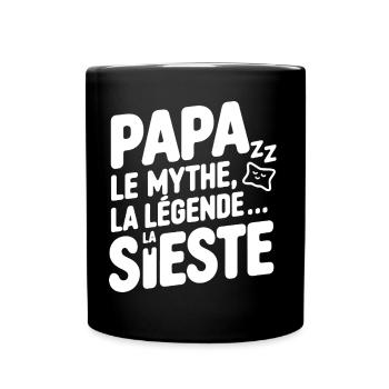 Papa le mythe légende sieste humour fête des pères - Mug uni - noir - Devant
