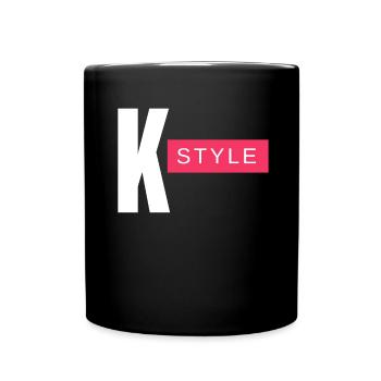 K Style Bold Logo mit rosa Akzent - Tasse einfarbig - Schwarz - Vorne