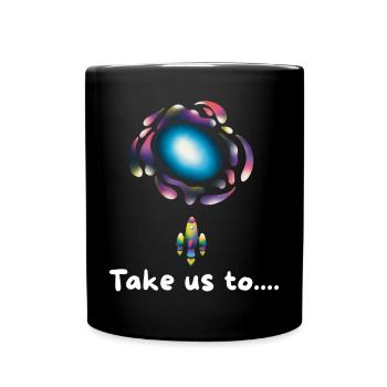 Fusée Galaxy Néon - Mug uni - noir - Devant