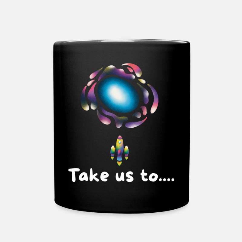 Fusée Galaxy Néon - Mug uni - noir