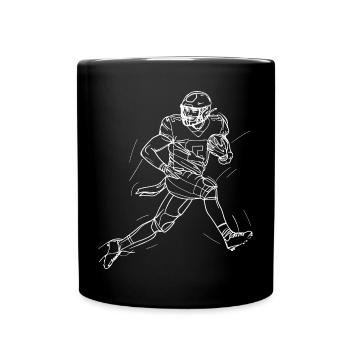 American Footballer Line Art - Full Colour Mug - black - Front
