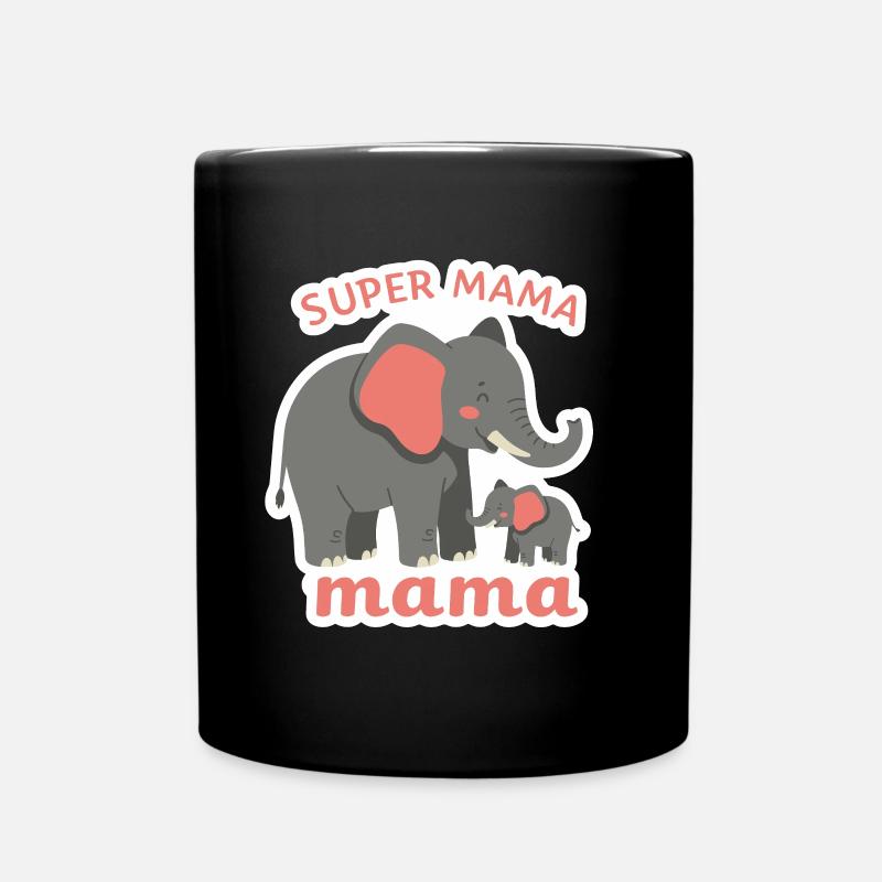 Super Elephant Mom - Full Colour Mug - black