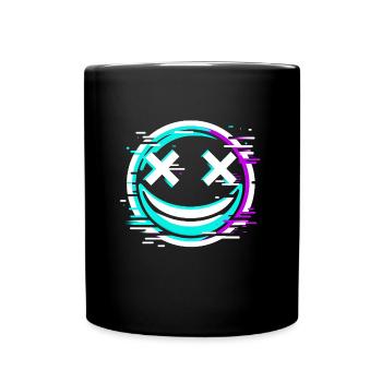 Distortion Smile Cyberpunk - Full Colour Mug - black - Front