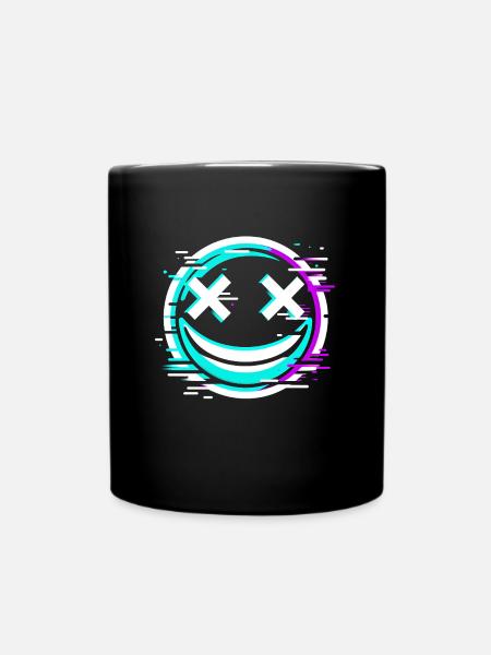 Distorsion, sourire, cyberpunk - Mug uni - noir