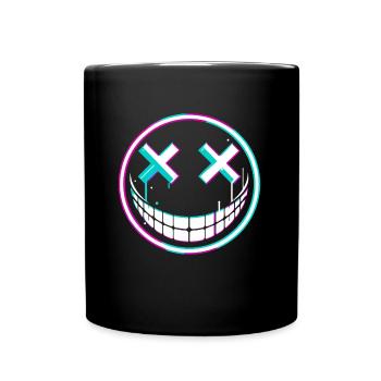 Retro Neon Smile - Full Colour Mug - black - Front