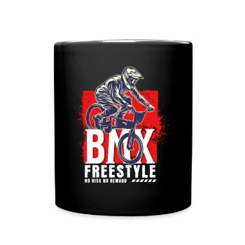 BMX vélo motard cascade freestyle vintage - Mug uni - noir - Devant