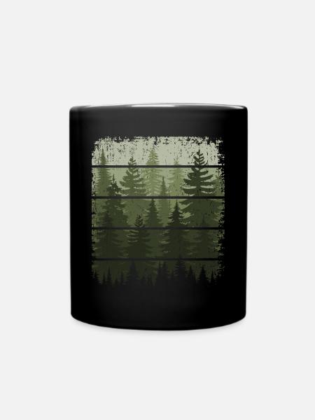 Forêt Nature Arbres Nature sauvage Plein air Amoureux de la nature - Mug uni - noir