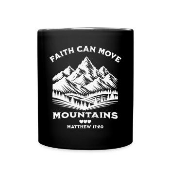 Belief in Mountains Motif - Full Colour Mug - black - Front