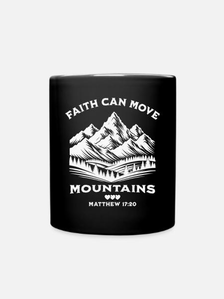 Belief in Mountains Motif - Full Colour Mug - black
