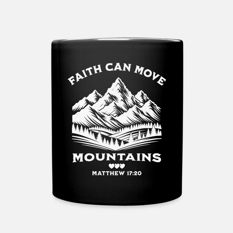Belief in Mountains Motif - Full Colour Mug - black