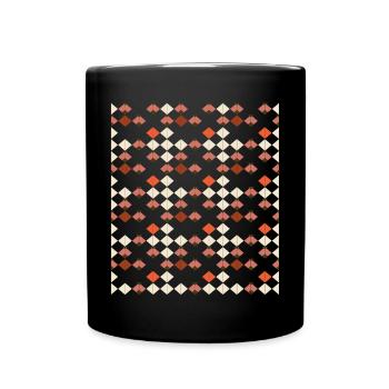 Motif géométrique de courtepointe en diamant - Mug uni - noir - Devant