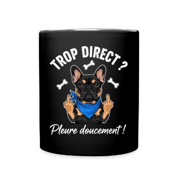 Coole Französische Bulldogge - Tasse einfarbig - Schwarz - Vorne