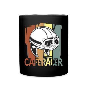 Cafe Racer Helm Design – Vintage Biker Style - Tasse einfarbig - Schwarz - Vorne