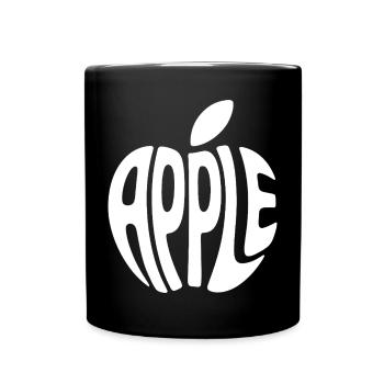 Apple Fruit Word Art - Full Colour Mug - black - Front