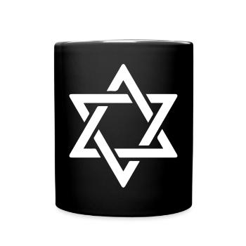 Étoile de David en blanc - Mug uni - noir - Devant