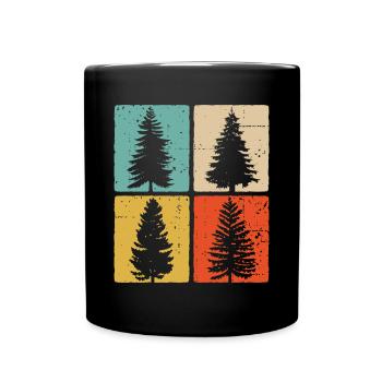 Bäume Natur Wald Outdoor Naturliebhaber - Tasse einfarbig - Schwarz - Vorne