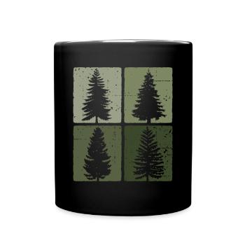 Bäume Natur Wald Outdoor Naturliebhaber - Tasse einfarbig - Schwarz - Vorne
