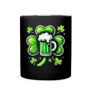Green Pastel St. Patrick's Beer Design - Full Colour Mug - black - Front