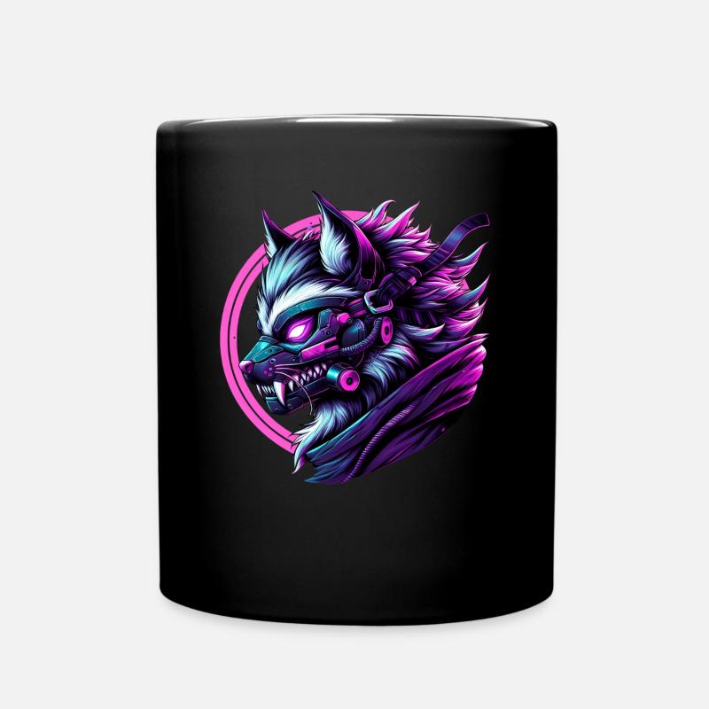 Running Cat Logo - Full Colour Mug - black