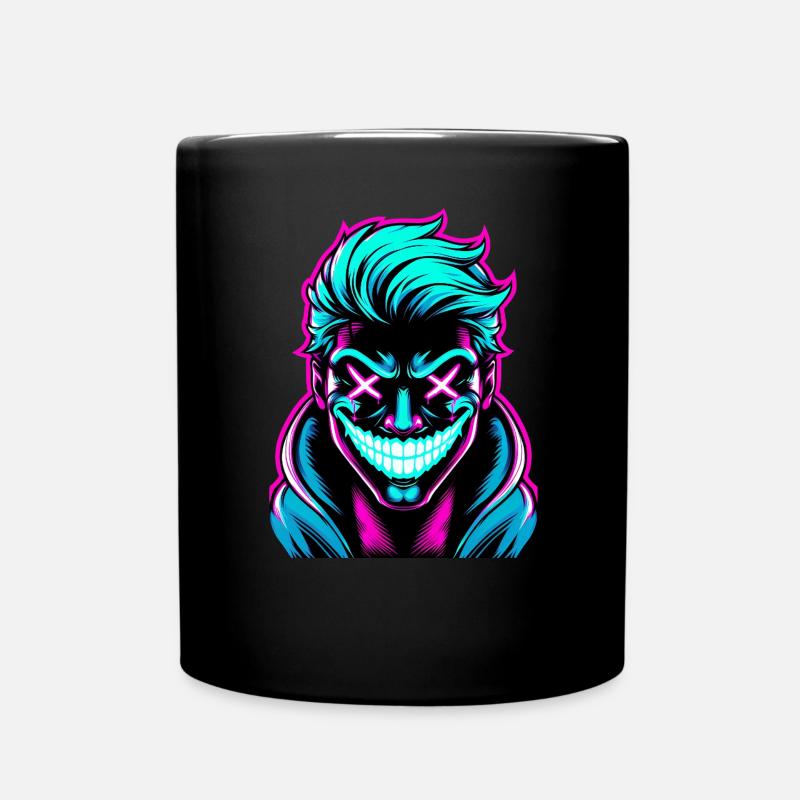 Crazy Guy Grin - Full Colour Mug - black