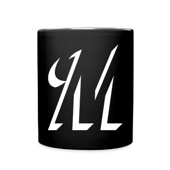 Letter M, Name, der Buchstabe M - Tasse einfarbig - Schwarz - Vorne