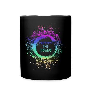 trans, fierté, LGBT, regenbogen, protégez les poupées - Mug uni - noir - Devant