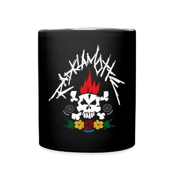 Burning for Bikes, color - Tasse einfarbig - Schwarz - Vorne
