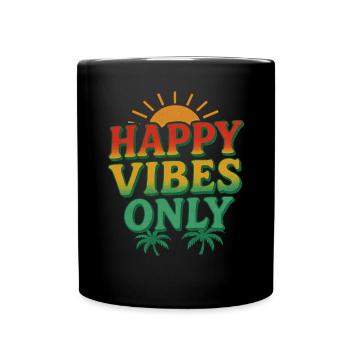 Summer Festival Happy Vibes Palm Paradise - Full Colour Mug - black - Front