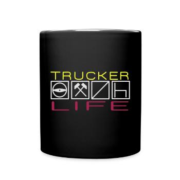 Trucker Life,Professional Driver,Driver, - Full Colour Mug - black - Front