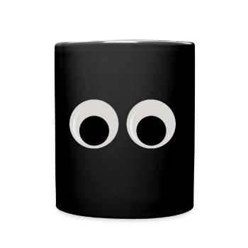 Wackelaugen - Tasse einfarbig - Schwarz - Vorne