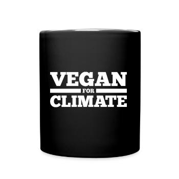 vegan for climate - Tasse einfarbig - Schwarz - Vorne