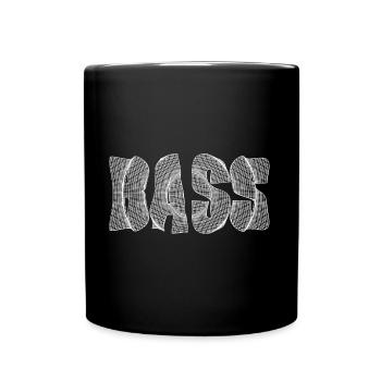 Texte de basse blanc - Mug uni - noir - Devant