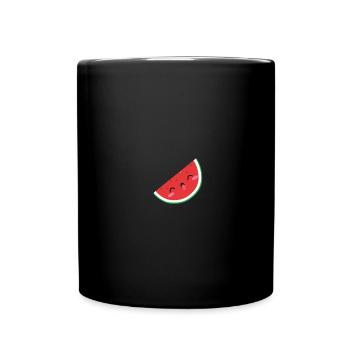 Cute Melon - Motif de poitrine - Kawaii Chibi - Mug uni - noir - Devant