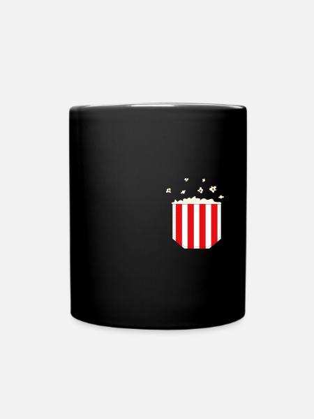 Breast pocket popcorn gift idea - Full Colour Mug - black