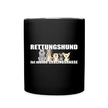 Rettungshund ist meine Lieblingsrasse Geschenkidee - Tasse einfarbig - Schwarz - Vorne