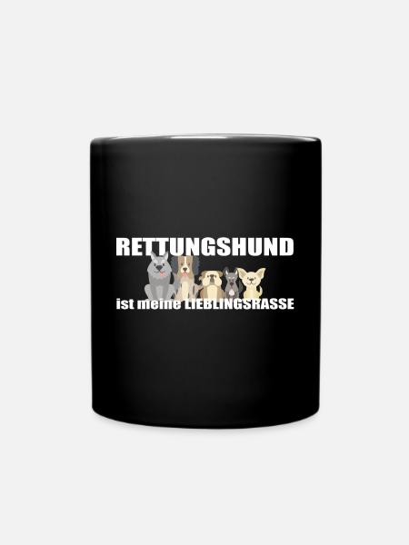 Rettungshund ist meine Lieblingsrasse Geschenkidee - Tasse einfarbig - Schwarz
