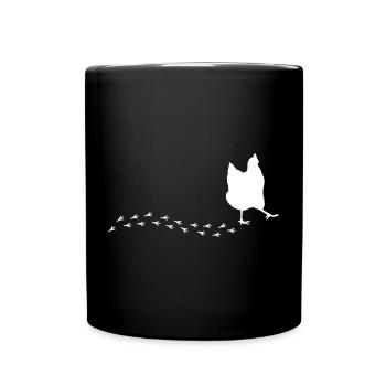 Witziges Huhn - Tasse einfarbig - Schwarz - Vorne