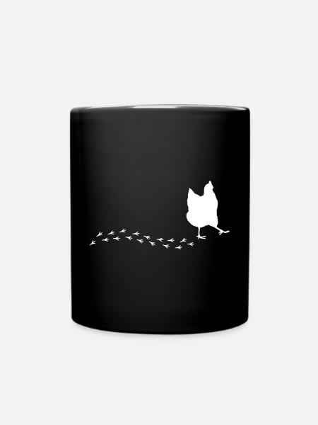 Witziges Huhn - Tasse einfarbig - Schwarz