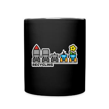 krieg frieden blume - Tasse einfarbig - Schwarz - Vorne