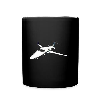 Private Jet Airplane Jet Jet - Full Colour Mug - black - Front